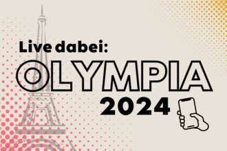 [Translate to Einfache Sprache:] Bild mit Aufschrift zu Olympia in Paris 2024.